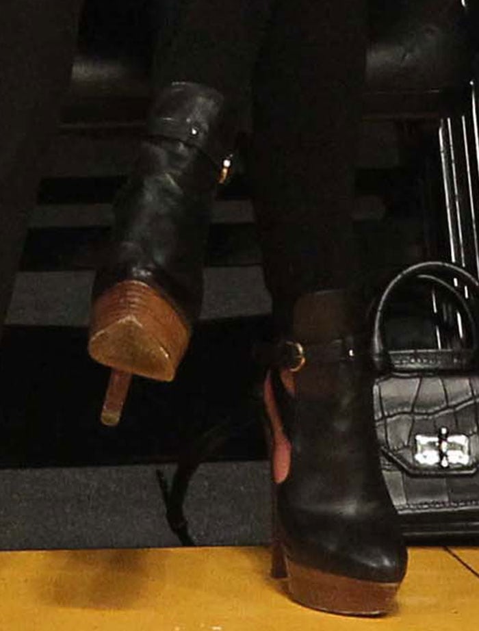 Lea Michele in Sergio Rossi boots