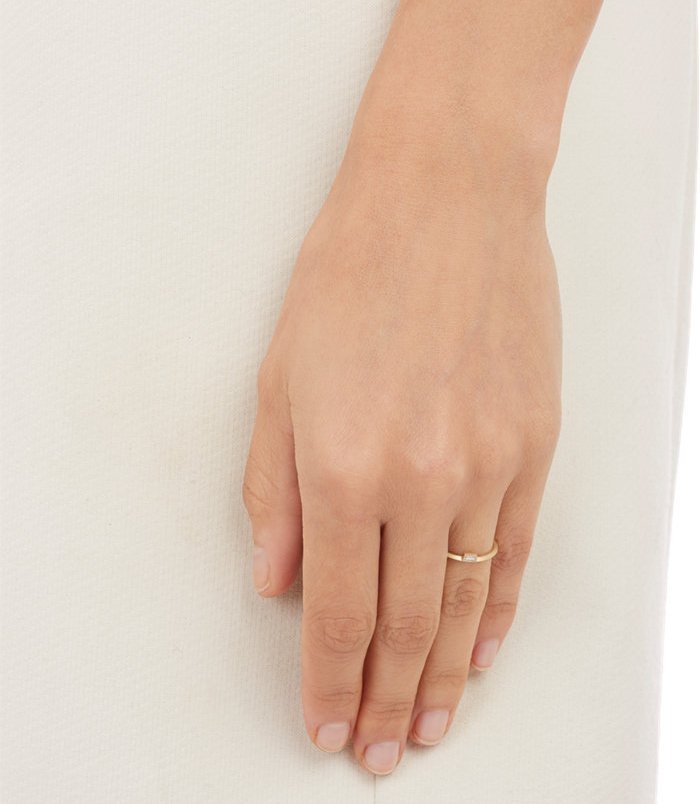 Monique Pean Baguette Diamond Gold Suspension Stacking Band