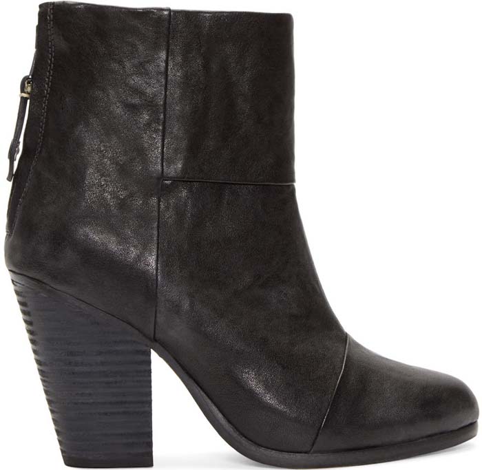 Rag Bone Black Leather Classic "Newbury" Boots