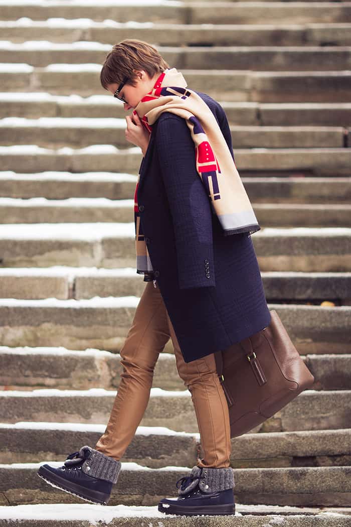 Lidia with yet another way to keep warm with a scarf this winter