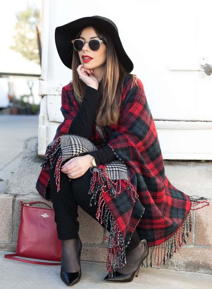 Emily looked fabulous wearing a trendy scarf and hat