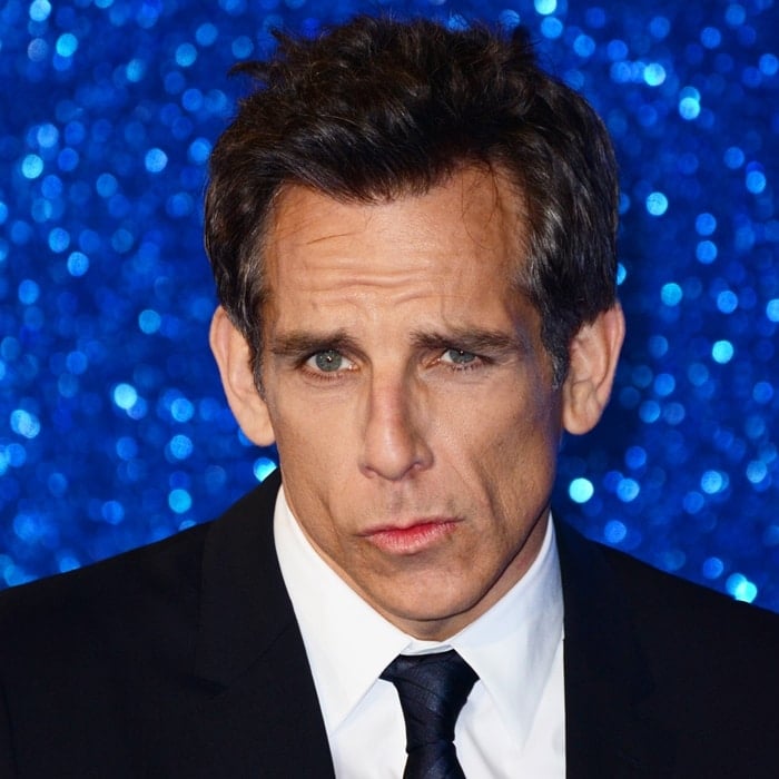 Ben Stiller perfects his iconic “Blue Steel” expression on the red carpet—a signature pose he famously popularized as Derek Zoolander