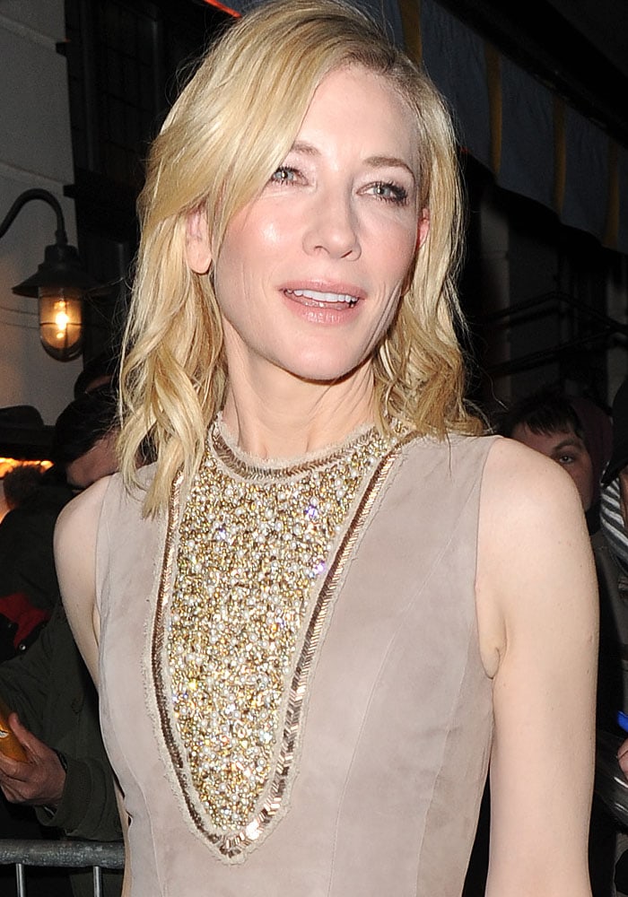 Cate Blanchett wears her hair down at the pre-BAFTAs dinner