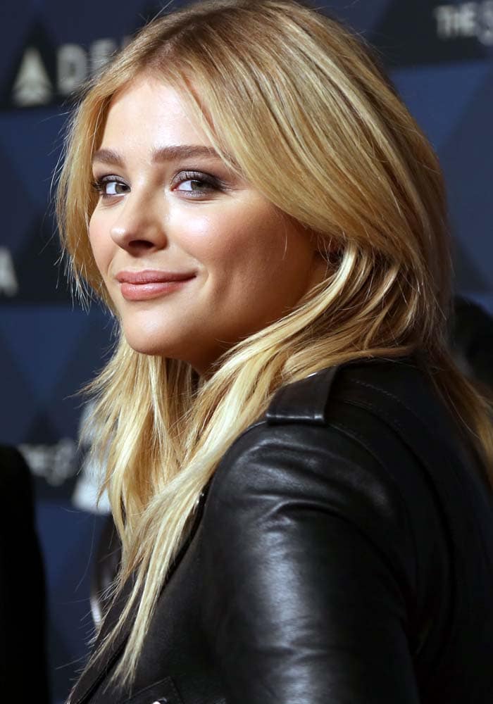 Chloë Grace Moretz keeps her makeup simple and wears her hair down at Delta Air's "Sites Sounds" Grammy Party