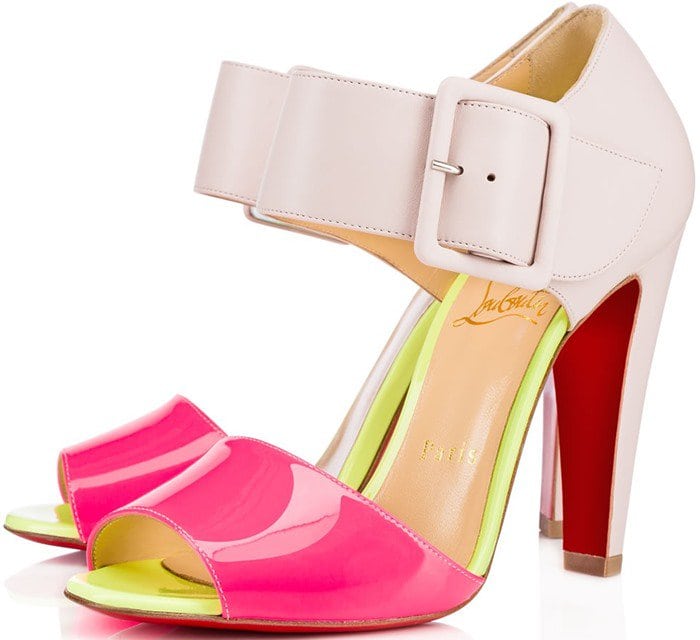 Christian Louboutin Trezotro Buckle-Strap Sandals in Patent