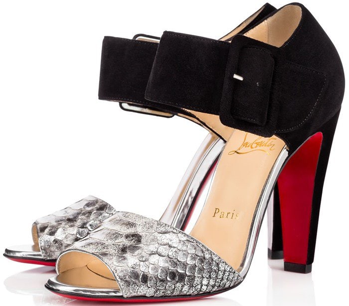 Christian Louboutin Trezotro Buckle-Strap Sandals in Python