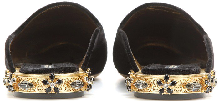 Dolce Gabbana Embellished velvet slipper