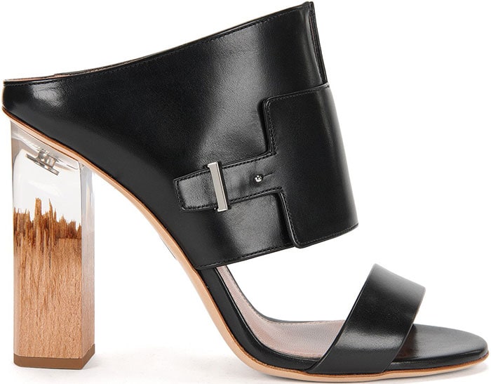 Boss Bespoke Wood and Transparent Heel Leather Sandal