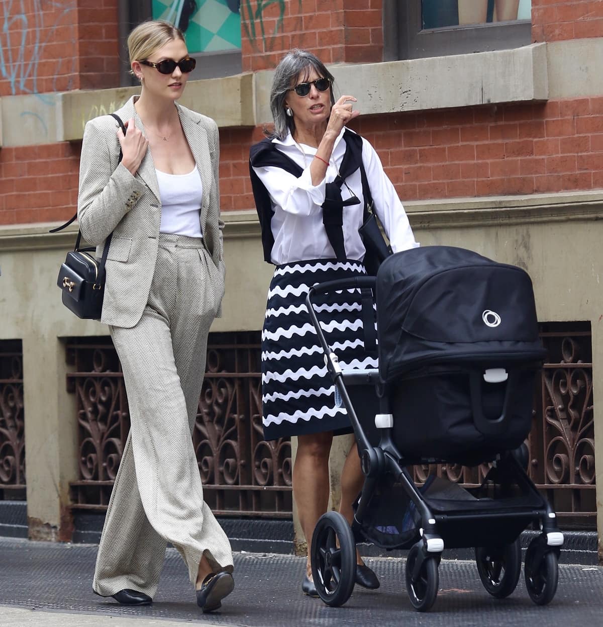 Karlie Kloss looks stylish while out shopping with her baby Levi Joseph and mother-in-law Seryl Kushner