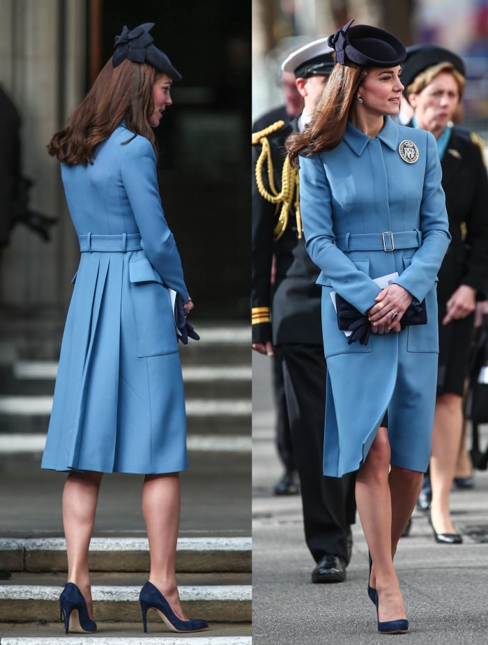 Kate Middleton pairs her blue Alexander McQueen coat with a Lock and Company hat