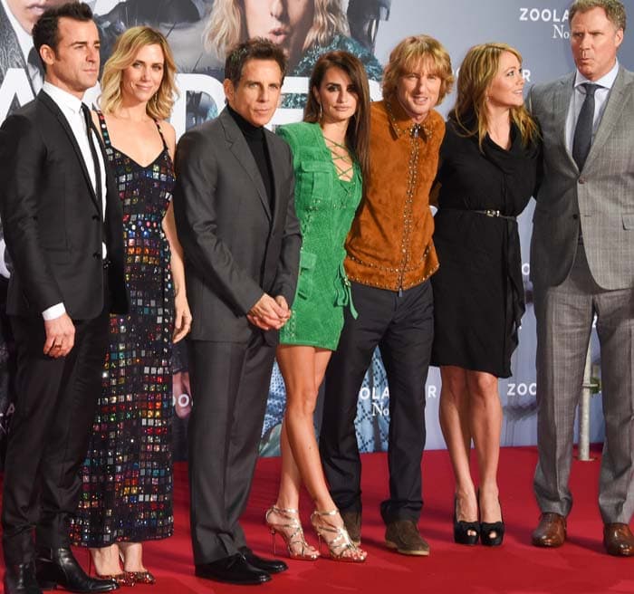 Justin Theroux, Kristen Wiig, Ben Stiller, Penélope Cruz, Owen Wilson, Christine Taylor, and Will Ferrell attend the Berlin fan screening of the film 'Zoolander No. 2'