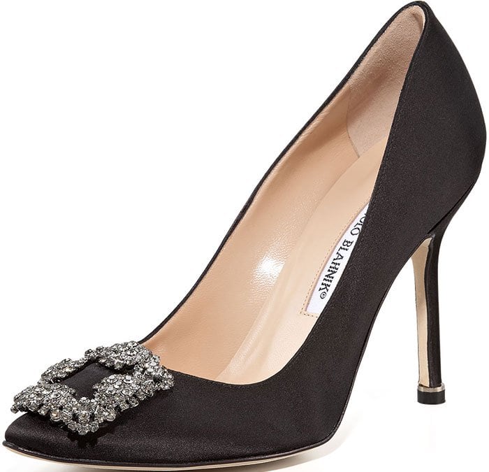 Manolo Blahnik Hangisi Pumps Black Satin