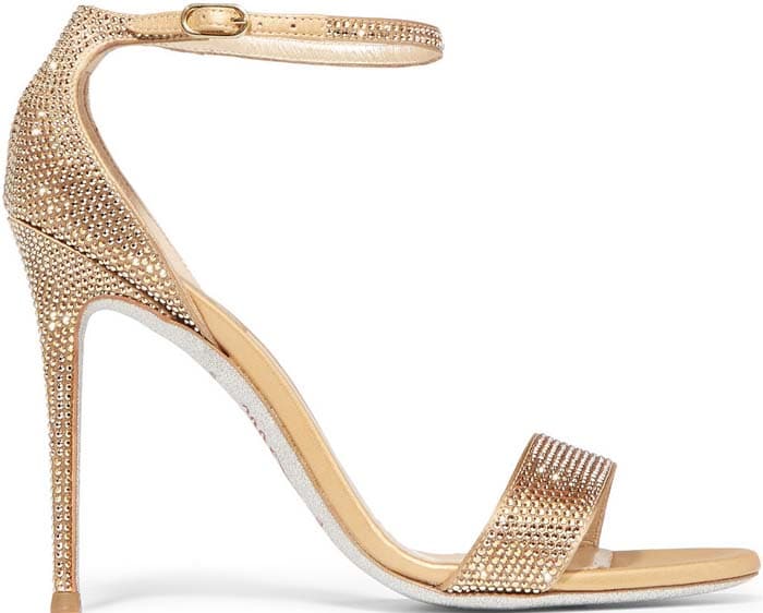 Rene Caovilla Swarovski Crystal-Embellished Satin Sandals
