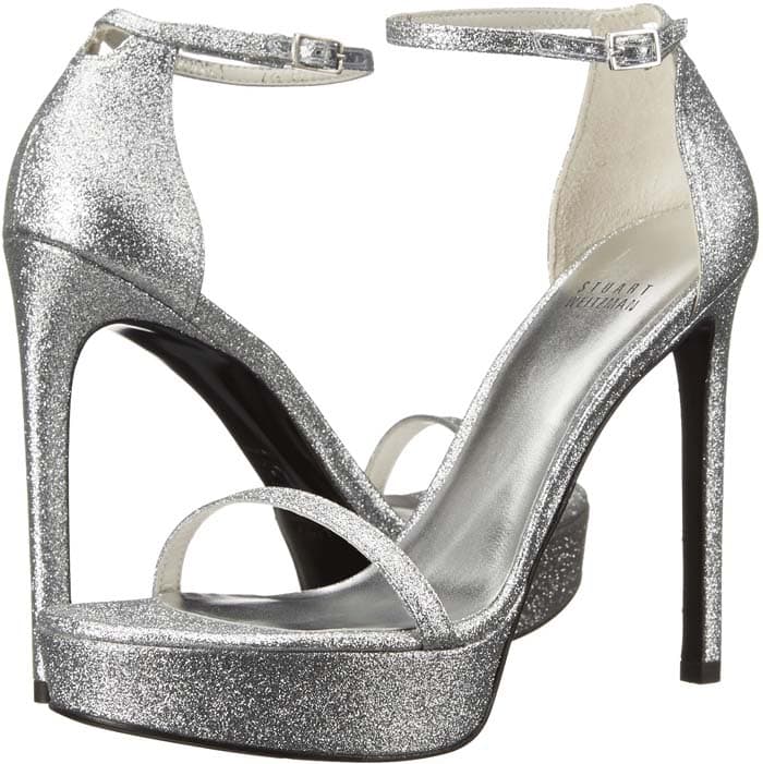 Stuart Weitzman "Nudist" Platform Sandals Silver