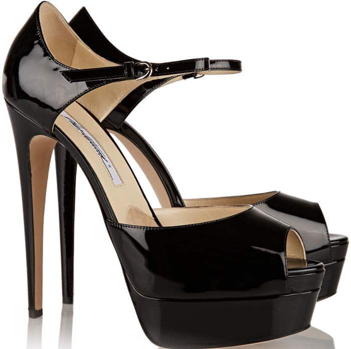 Black Brian Atwood "Tribeca" Platform Sandals
