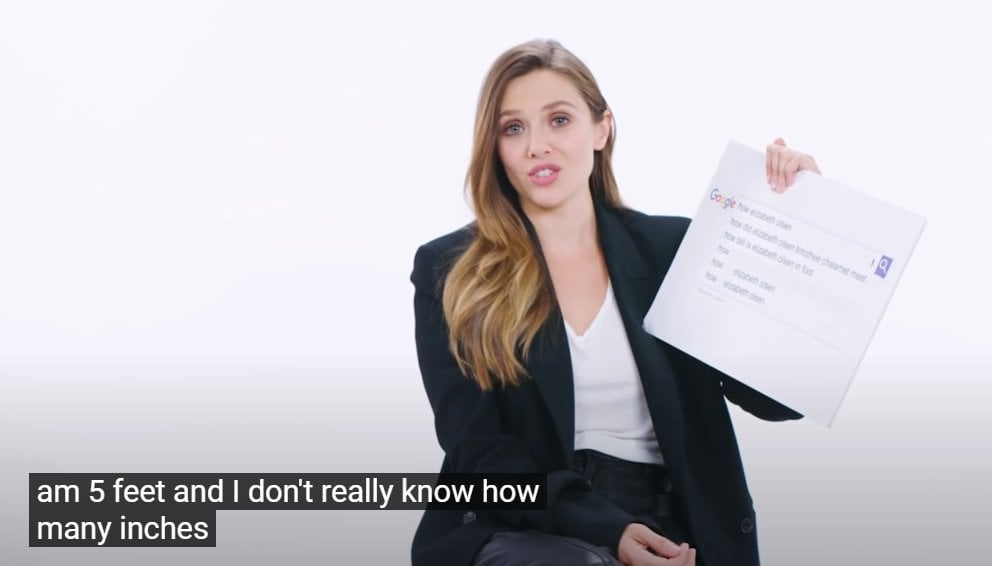 Elizabeth Olsen reveals she's "five feet, and I don’t really know how many inches” in WIRED's Autocomplete Interview