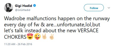 Wadrobe malfunctions happen on the runway every day of fw are...unfortunate,lol,but let's talk instead about the new VERSACE CHOKERS