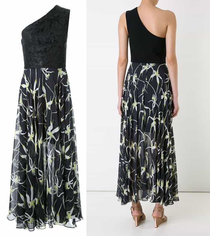 Ginger Smart Spider Orchid One-Shoulder Gown