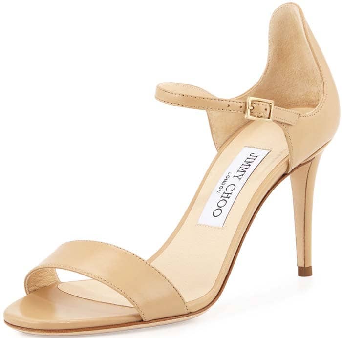 Jimmy Choo Moxy Leather Sandal in Nude