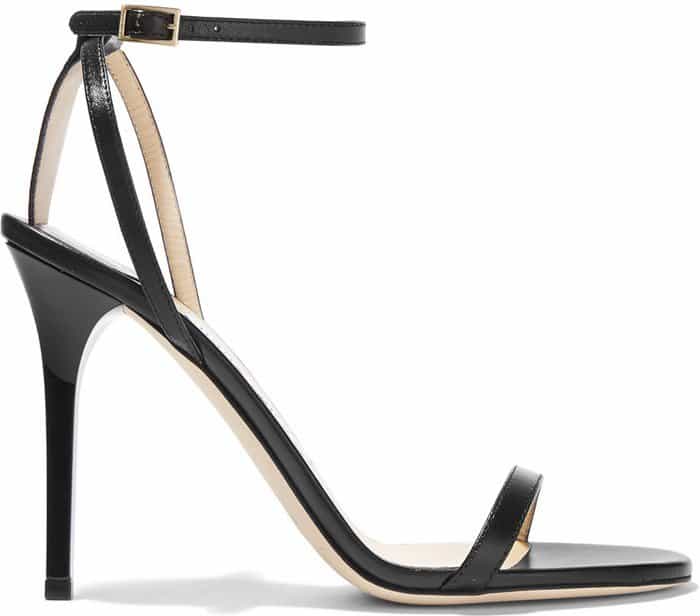 Black Jimmy Choo 'Minny' Leather Sandals