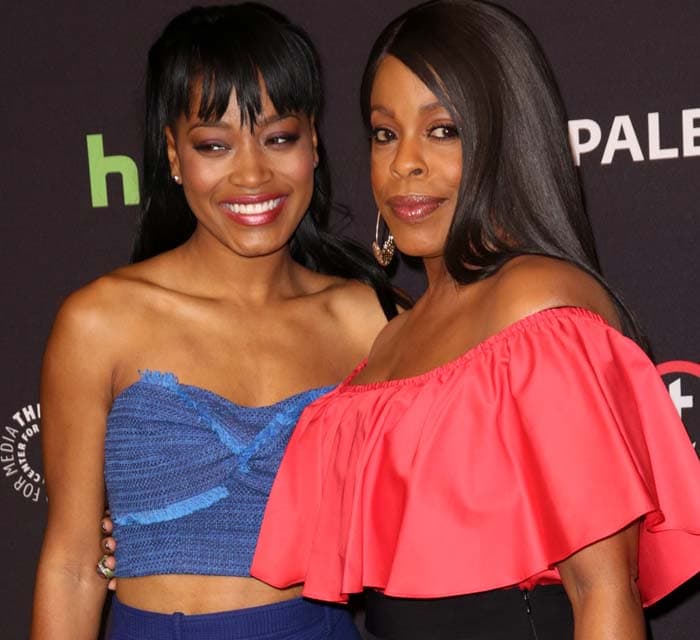 Keke Palmer poses with co-star Niecy Nash at PaleyFest Los Angeles, highlighting her playful blue ensemble alongside Nash’s vibrant off-the-shoulder look