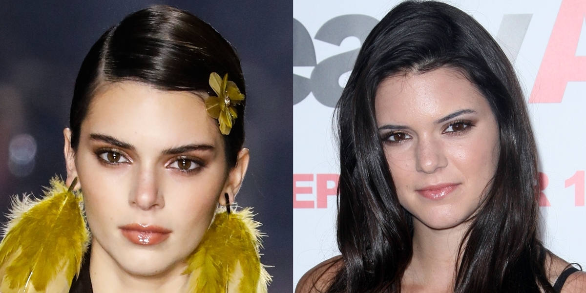 Kendall Jenner’s ever-evolving beauty: a side-by-side look at her fresh, natural style compared with her polished runway presence, reflecting her transformation in fashion and beauty