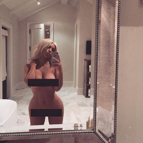 Kim Kardashian took to social media with a nude selfie claiming she had "nothing to wear"
