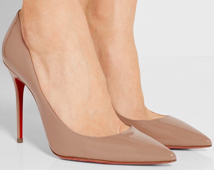Christian Louboutin Pigalle Follies 100 suede pumps patent leather
