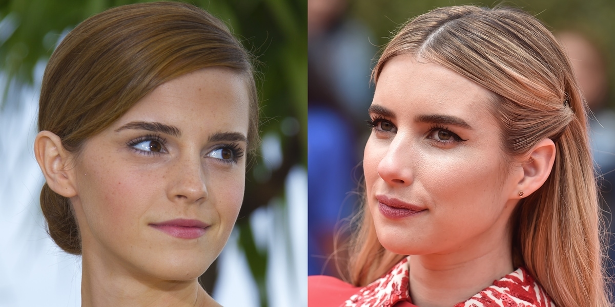 Emma Watson and Emma Roberts side by side—two distinct stars whose childhood photo mix-up during a Harry Potter reunion briefly blurred their identities