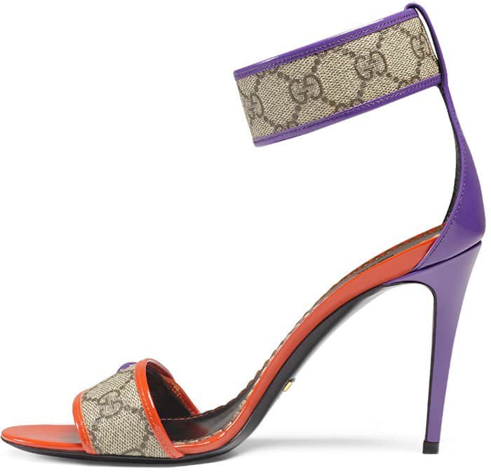Gucci Multicolor Harleth Gg Canvas Patent Leather Ankle-strap Sandal