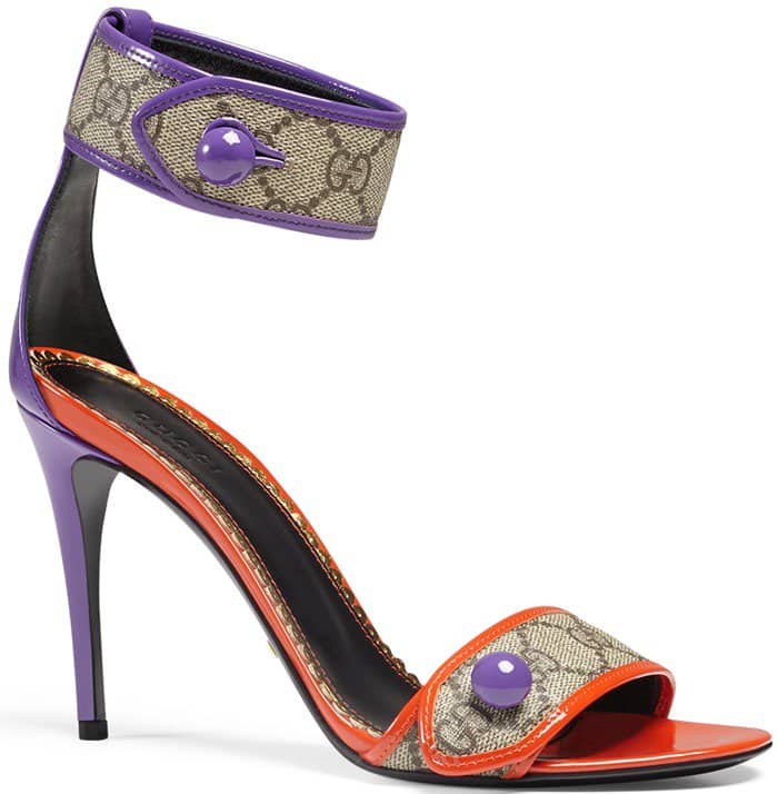 Gucci Multicolor Harleth Gg Canvas Patent Leather Ankle-strap Sandals