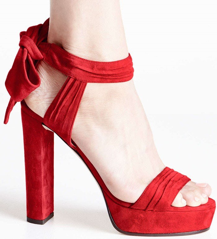 Jimmy Choo Kaytrin Suede 120mm Platform Sandal Model Red