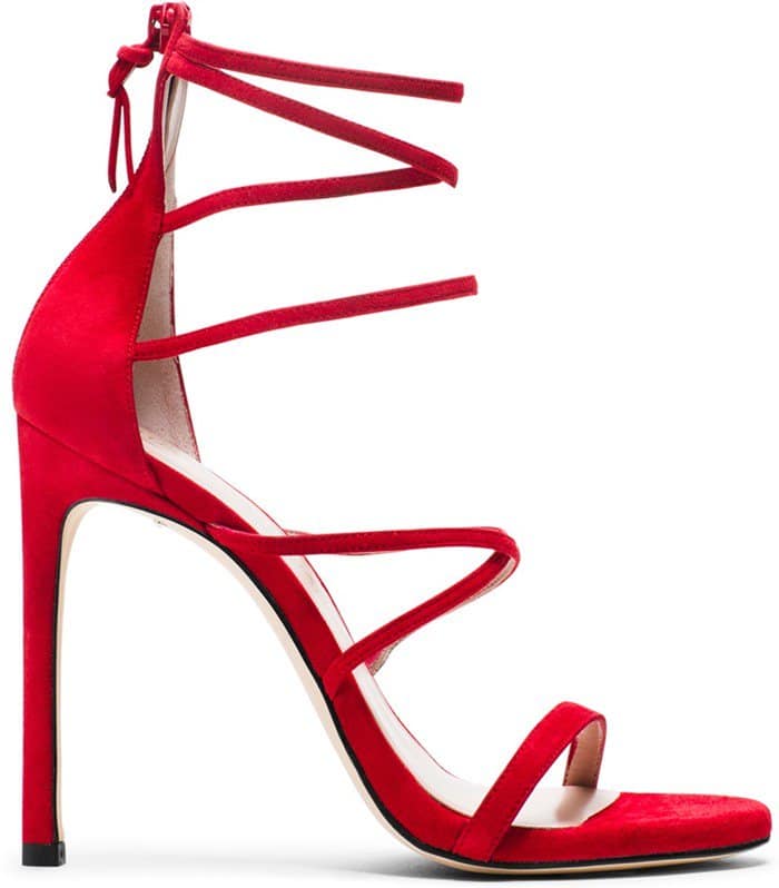A must-have for every glamazon, this slim strappy Stuart Weitzman Myex sandal is as sexy as it is luxurious