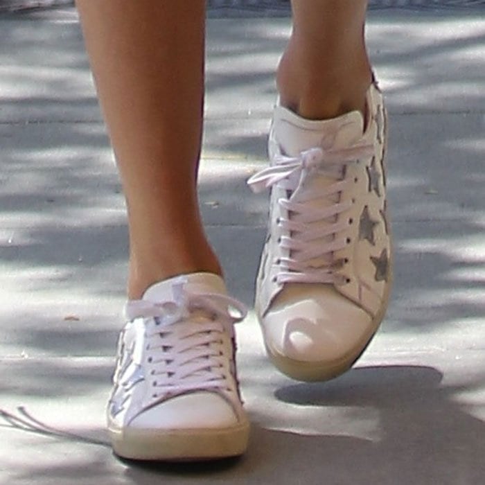 Taylor Swift wears star-embossed Saint Laurent sneakers
