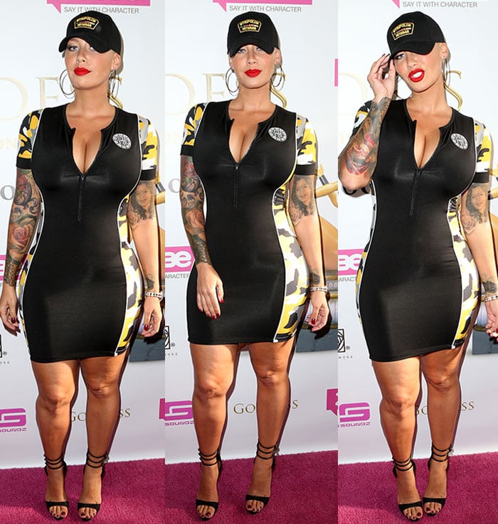 Amber Rose's skintight Lycra dress by New Future London