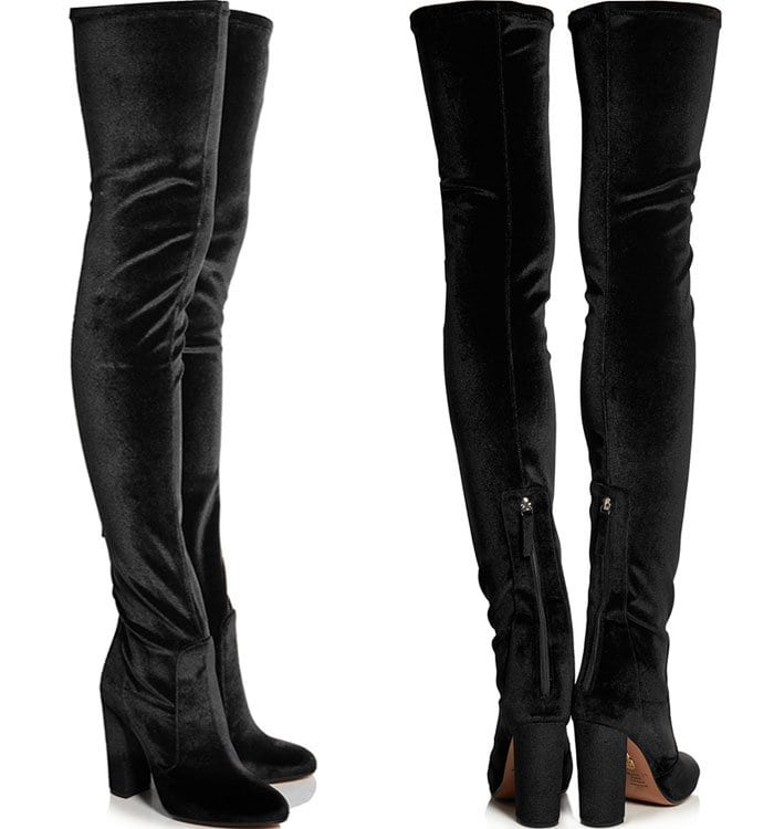 Aquazzura Velvet Over-the-Knee Boots