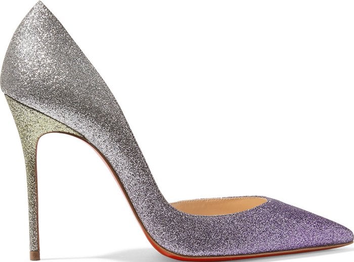 Christian Louboutin Iriza 100 Glittered Leather Pumps