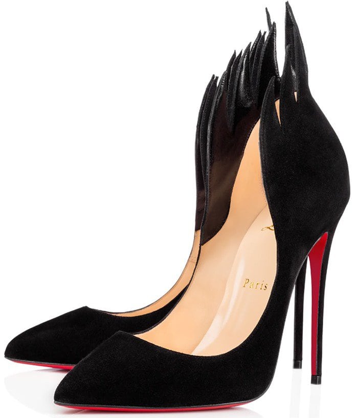 Christian Louboutin 'Victorina' Flame Topline Pointy Toe Pump in Black