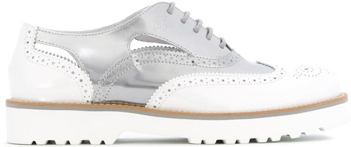 Hogan Brogue White Silver Brogues