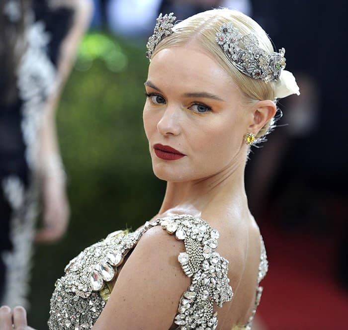 Kate Bosworth turned heads at the star-studded Met Gala in New York City in a Dolce  Gabbana crown and gown