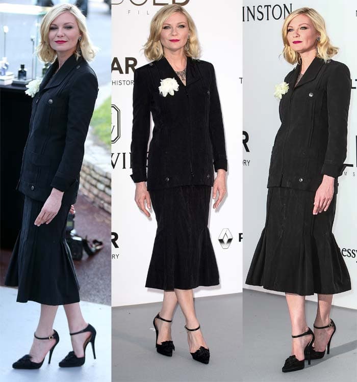 Seen from multiple angles, the look reveals its strength in tailoring—clean lines, precise seams, and a sculpted fit that anchors the outfit’s understated elegance