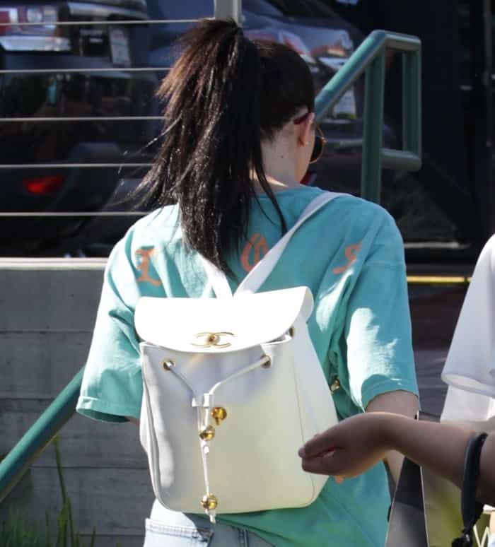 Kylie Jenner's white vintage Chanel backpack