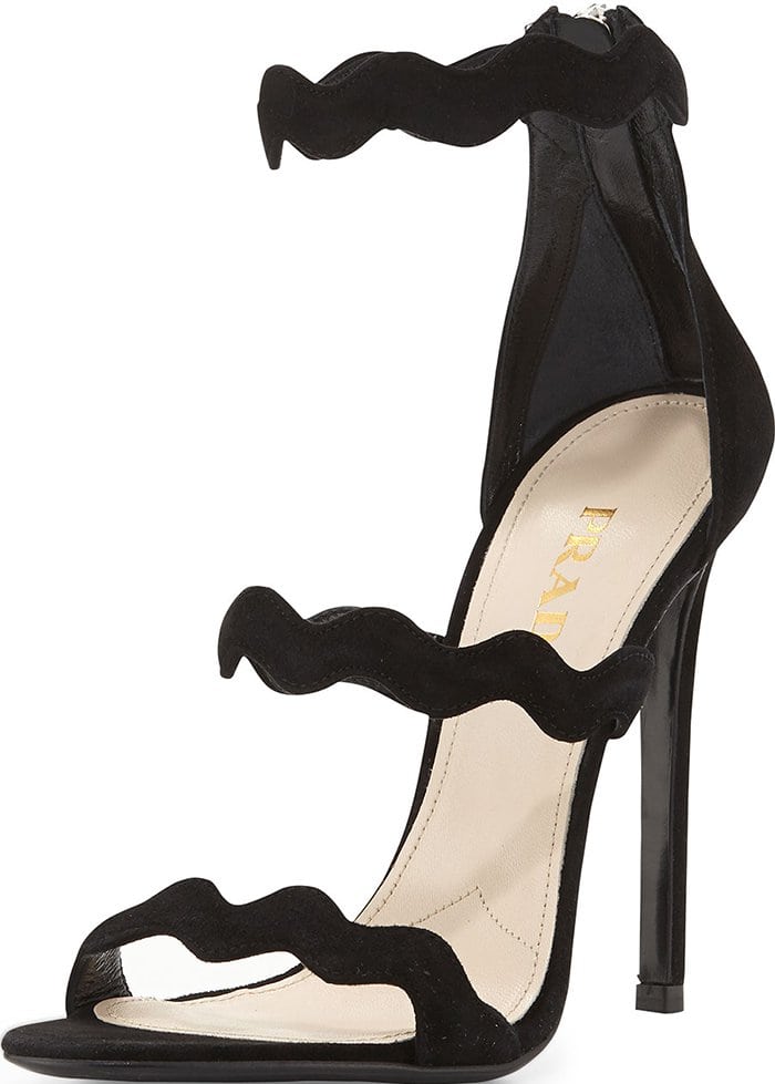 The same Prada silhouette appears in black, emphasizing its versatility and enduring appeal beyond bold monochrome styling
