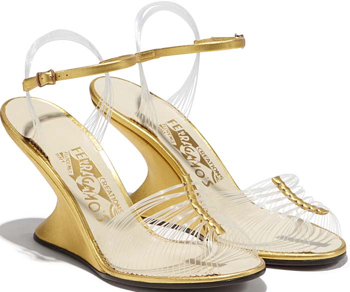 Salvatore Ferragamo Sandalo Invisibile Sandal Wedges