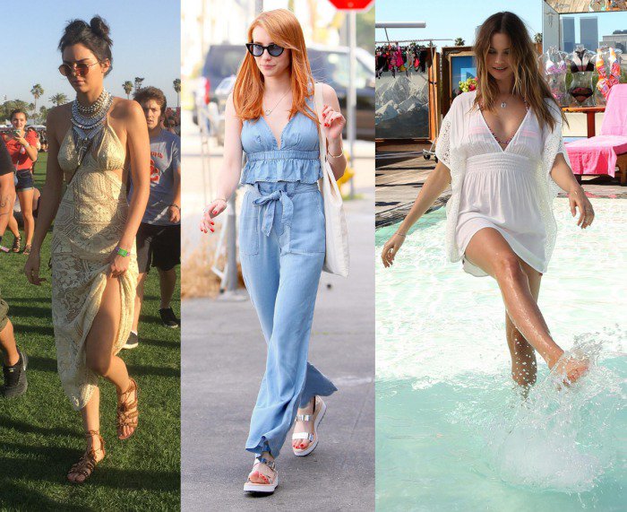 Kendall Jenner, Emma Roberts, and Behati Prinsloo show off their stylish summer looks and sandal-ready feet, perfect for embracing the warmer weather in comfort and style