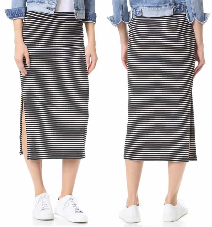 ATM Anthony Thomas Melillo Striped Rib Skirt