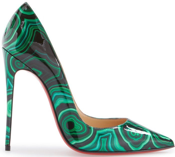 Green Swirled Marble Print Christian Louboutin 'So Kate' Pumps