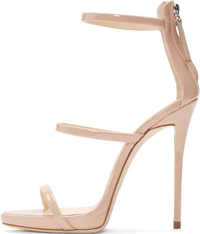 Giuseppe Zanotti Coline Nude Three-Strap Sandals