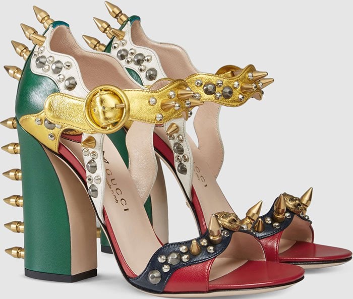 Gucci Multicolored Leather Studded Sandals