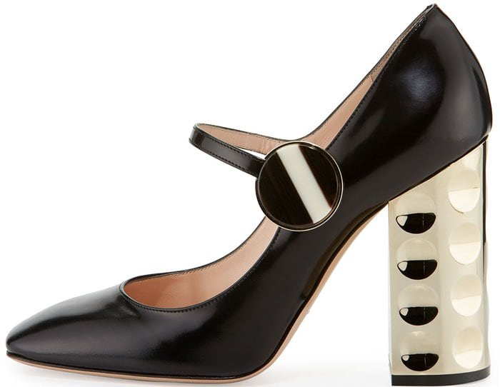 Black and Gold Nicholas Kirkwood "Carnaby" Mary Jane Pumps